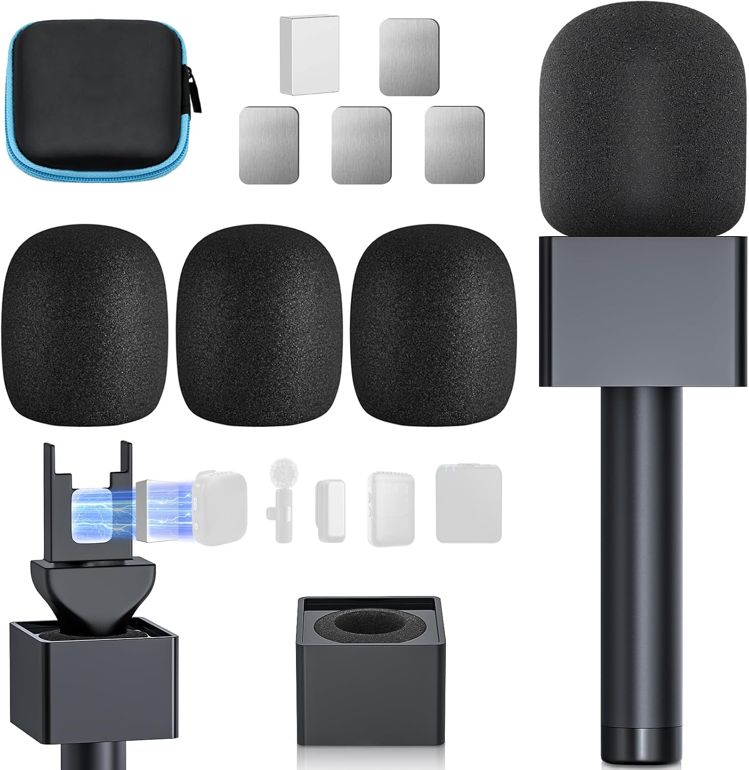 Handheld Adaptor for Interview Mic, Mic Handle Compatible with DJI 1/2/3/Mini